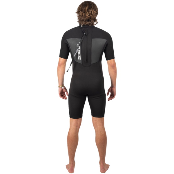 2026 Gul Mens Response 3/2mm Back Zip Shorty Wetsuit RE3319-C1 - Black